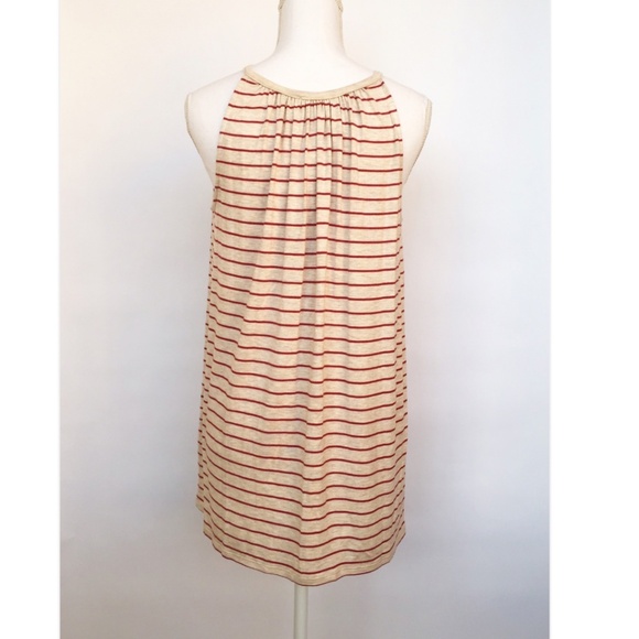 NWT Max Studio Sleeveless Tank Top Tunic Size M Red Oatmeal Striped Split Neck - Picture 5 of 10